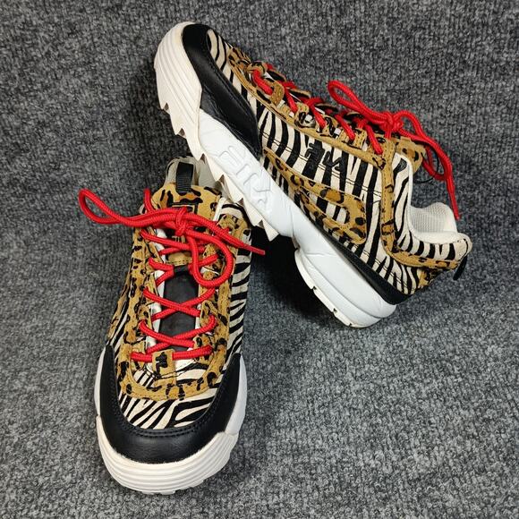 Fila Disruptor 2 Sneakers Women Size 6.5 Animal Print Chunky Platform - Picture 1 of 8